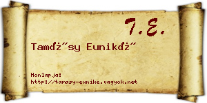 Tamásy Euniké névjegykártya